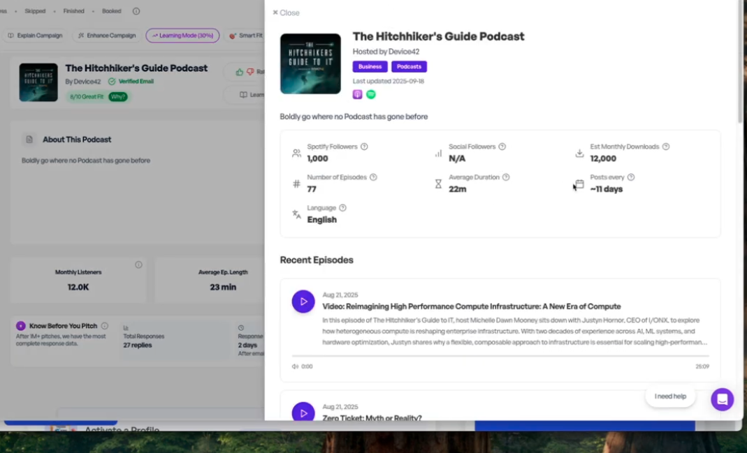 Podcast info - PodPitch