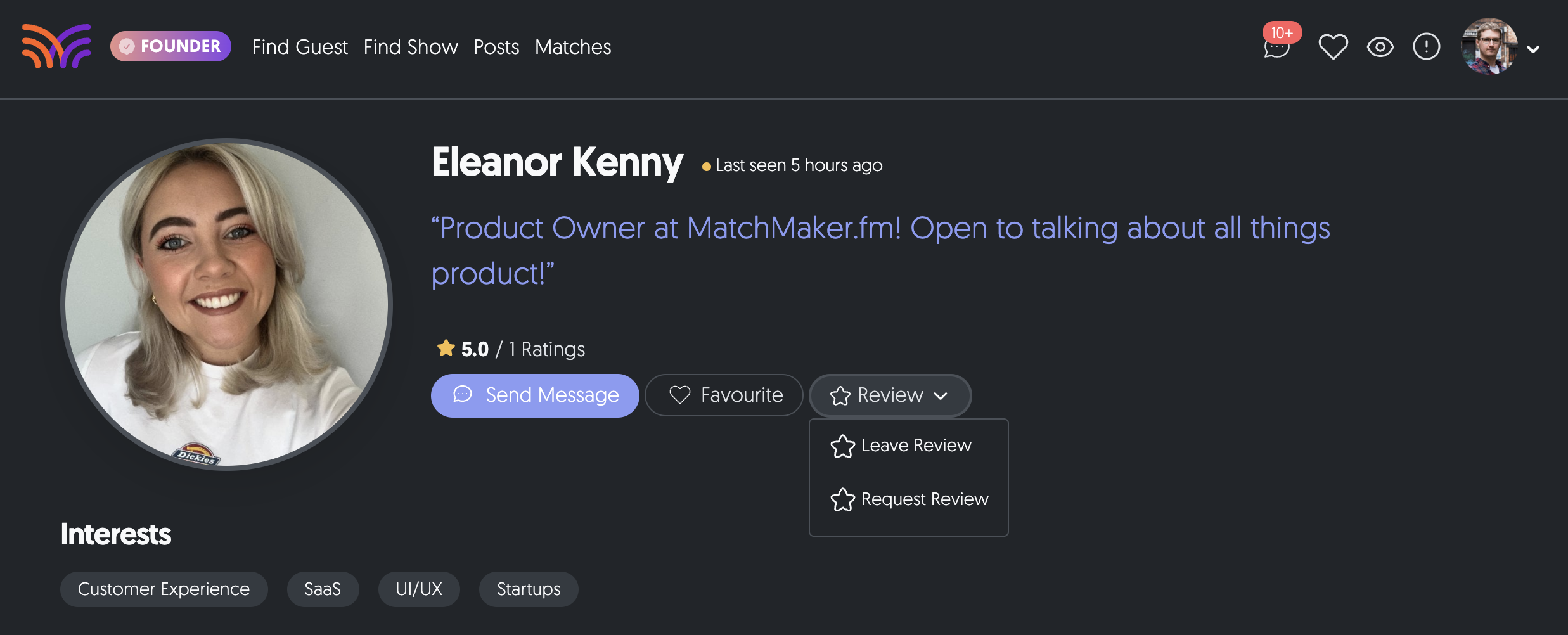 Profile details - MatchMaker.fm