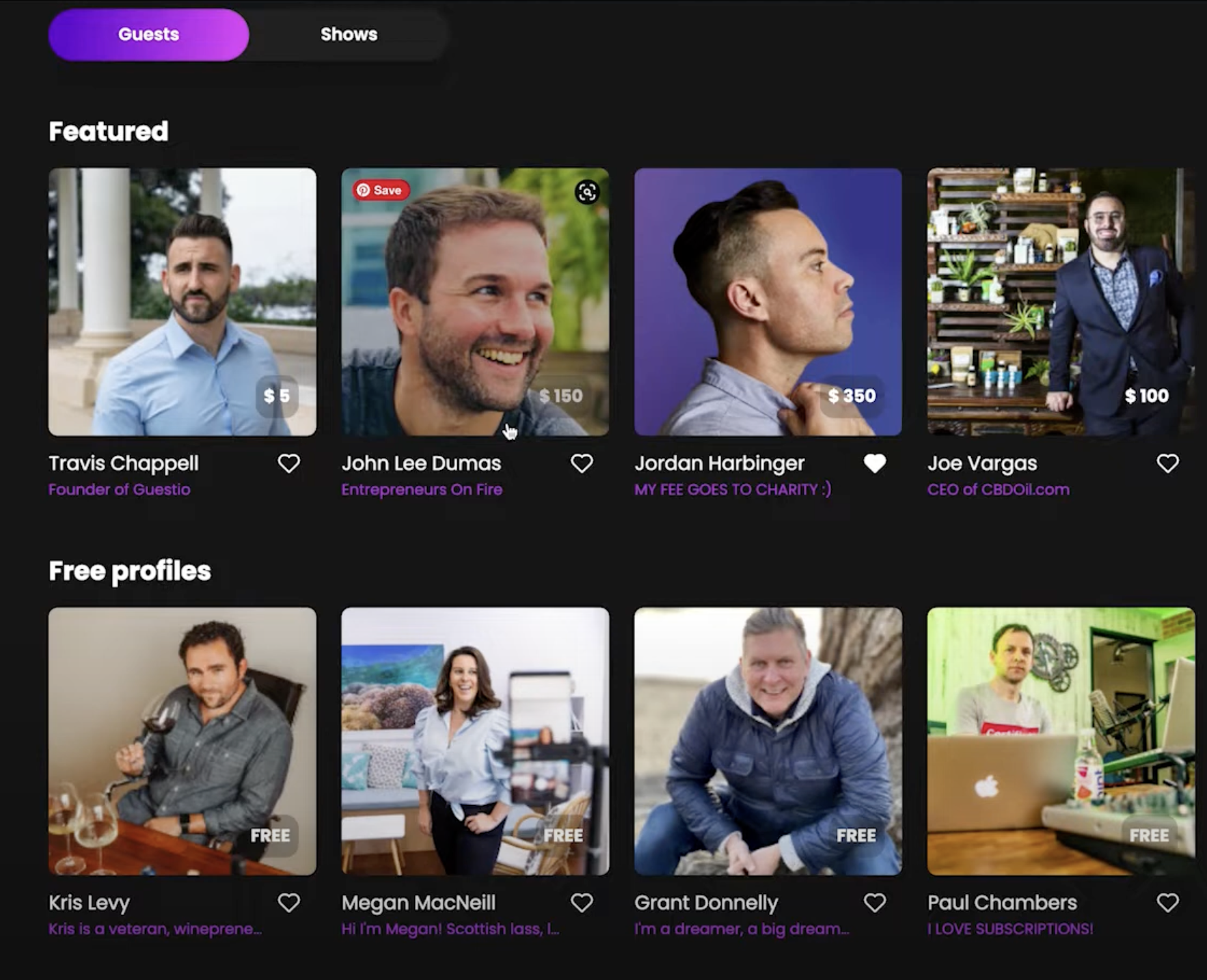Search guests - Guestio