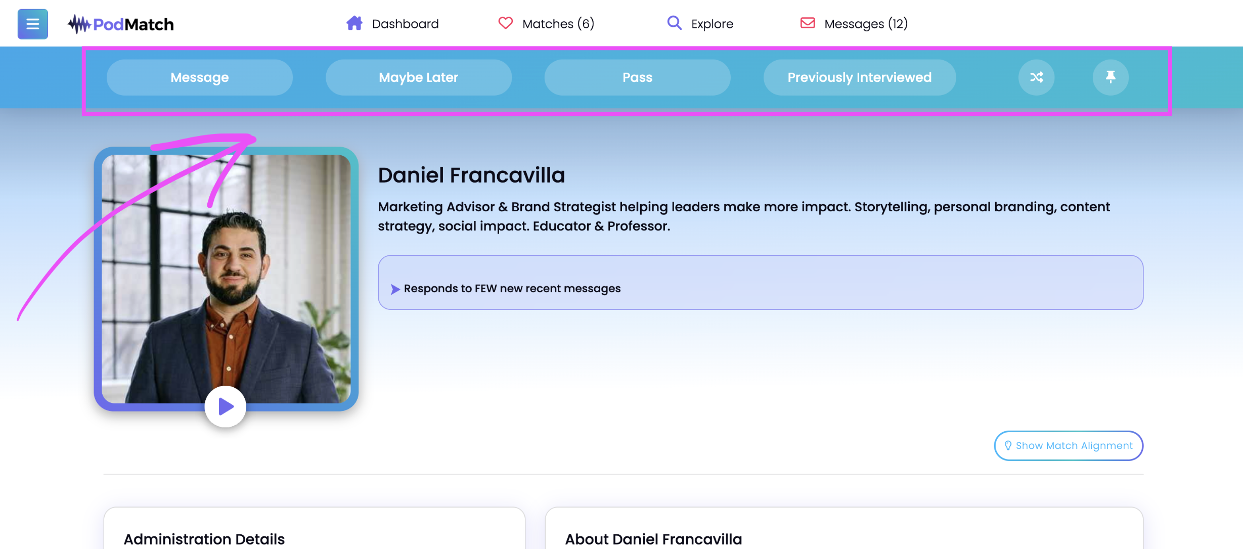 Automated Host Guest Matching on Podmatch