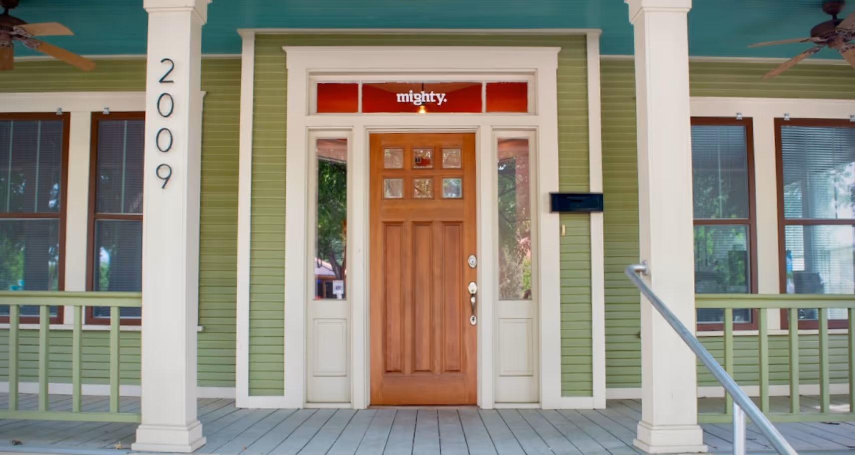 A view of the front door to Mighty's office