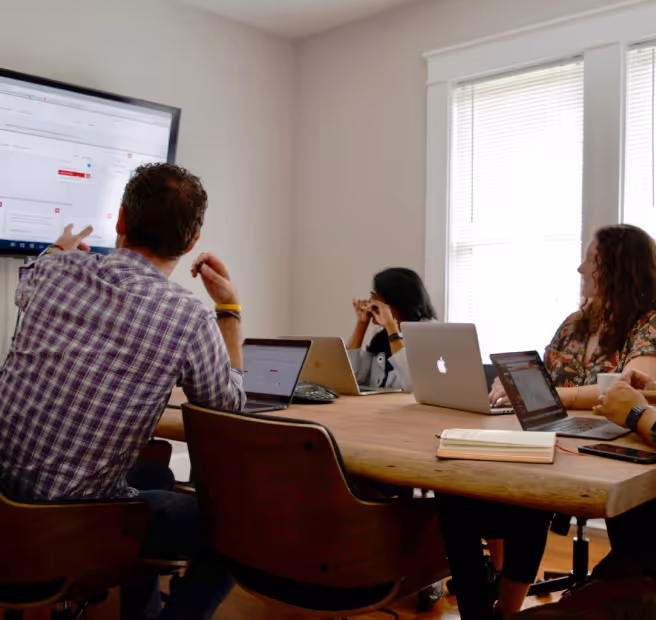 Team discussing a design direction