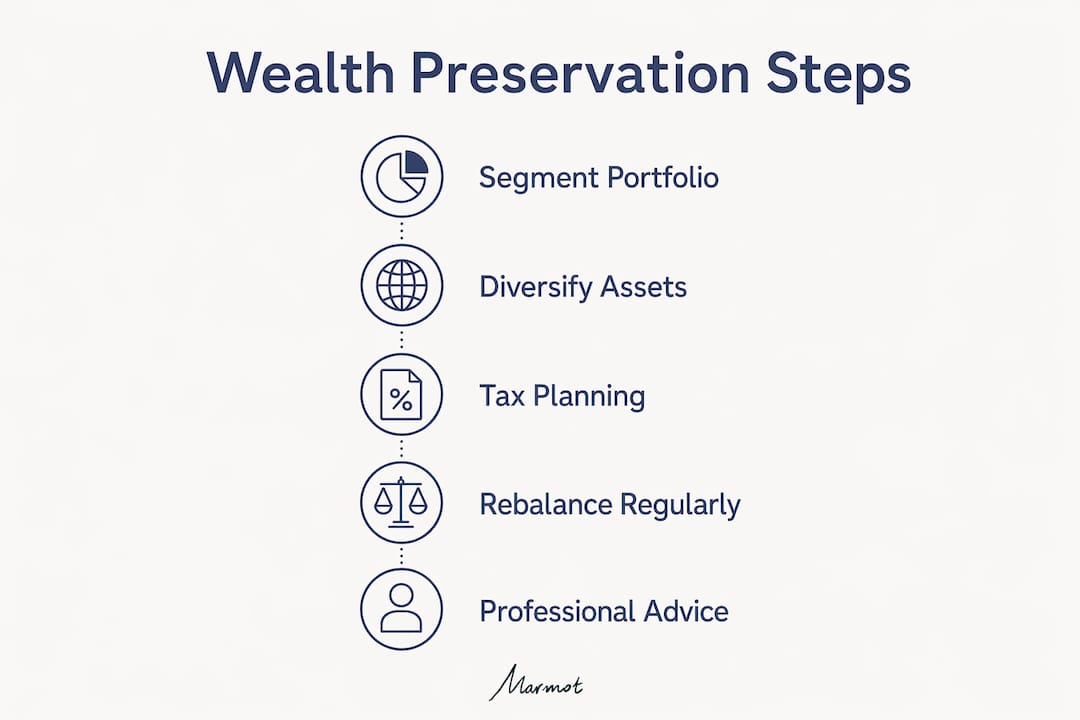 Infographic outlining wealth preservation steps