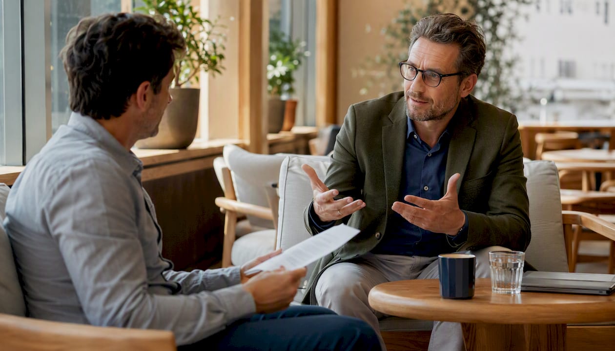 Swiss bank advisor consulting expat client