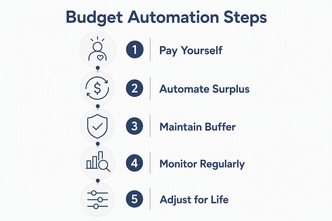 Infographic illustrating key steps for budget automation