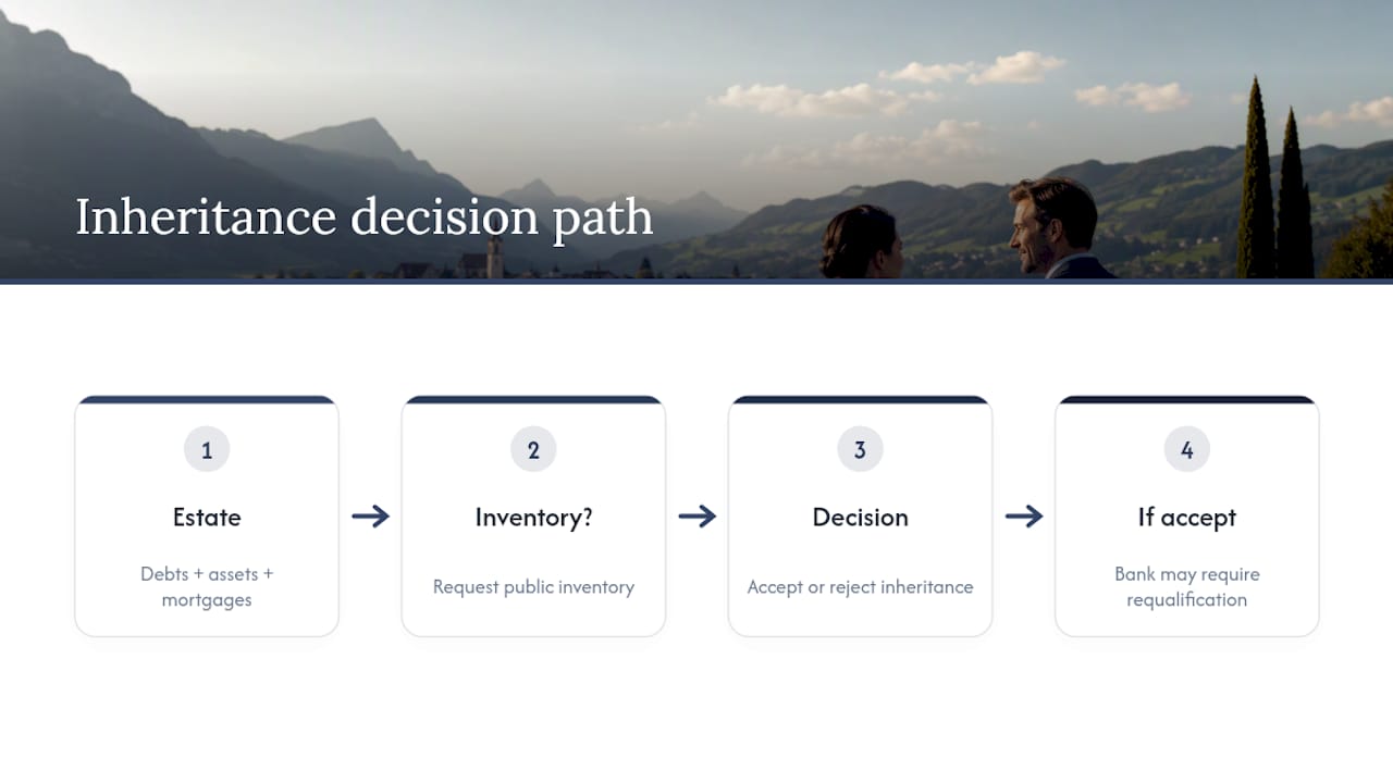 Inheritance acceptance and rejection decision flow