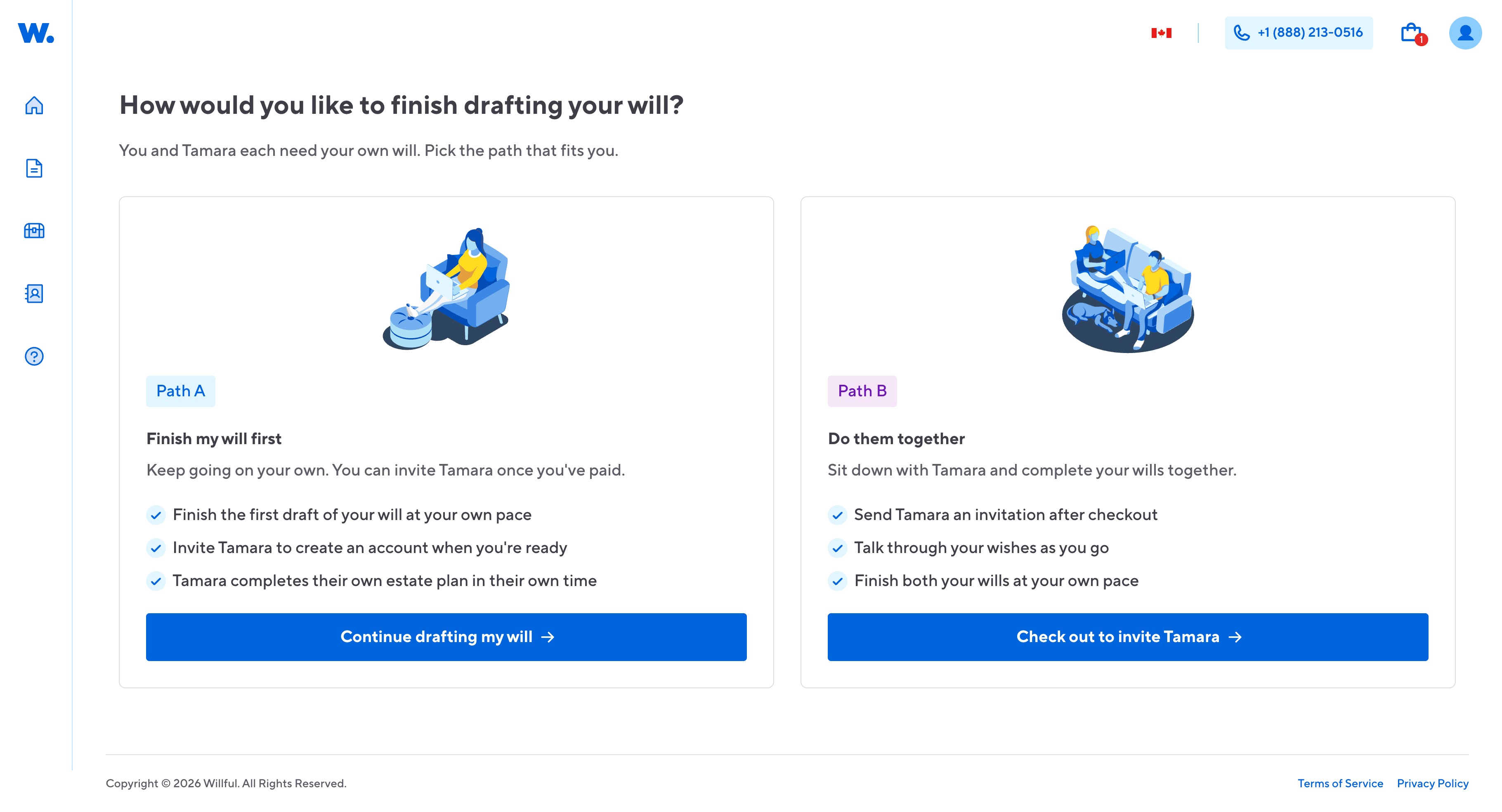 Invite your partner to make your wills together with Willful
