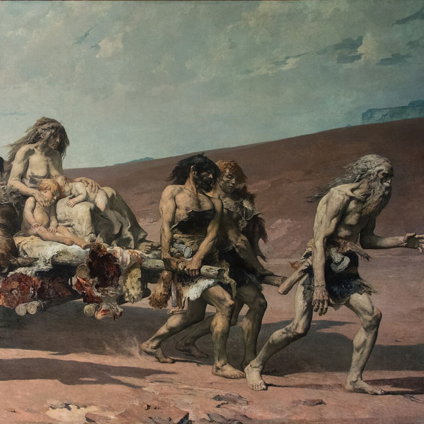 Caïn de Fernand Cormon (1880), musée d'Orsay : une famille préhistorique en exil dans le désert
