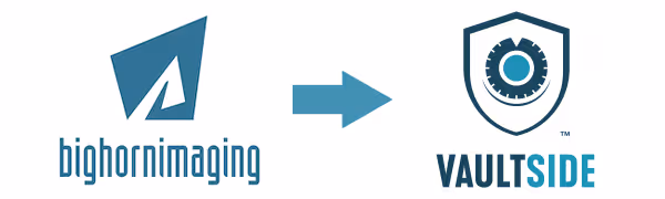 Old Bighorn Imaging logo and new Vaultside logo