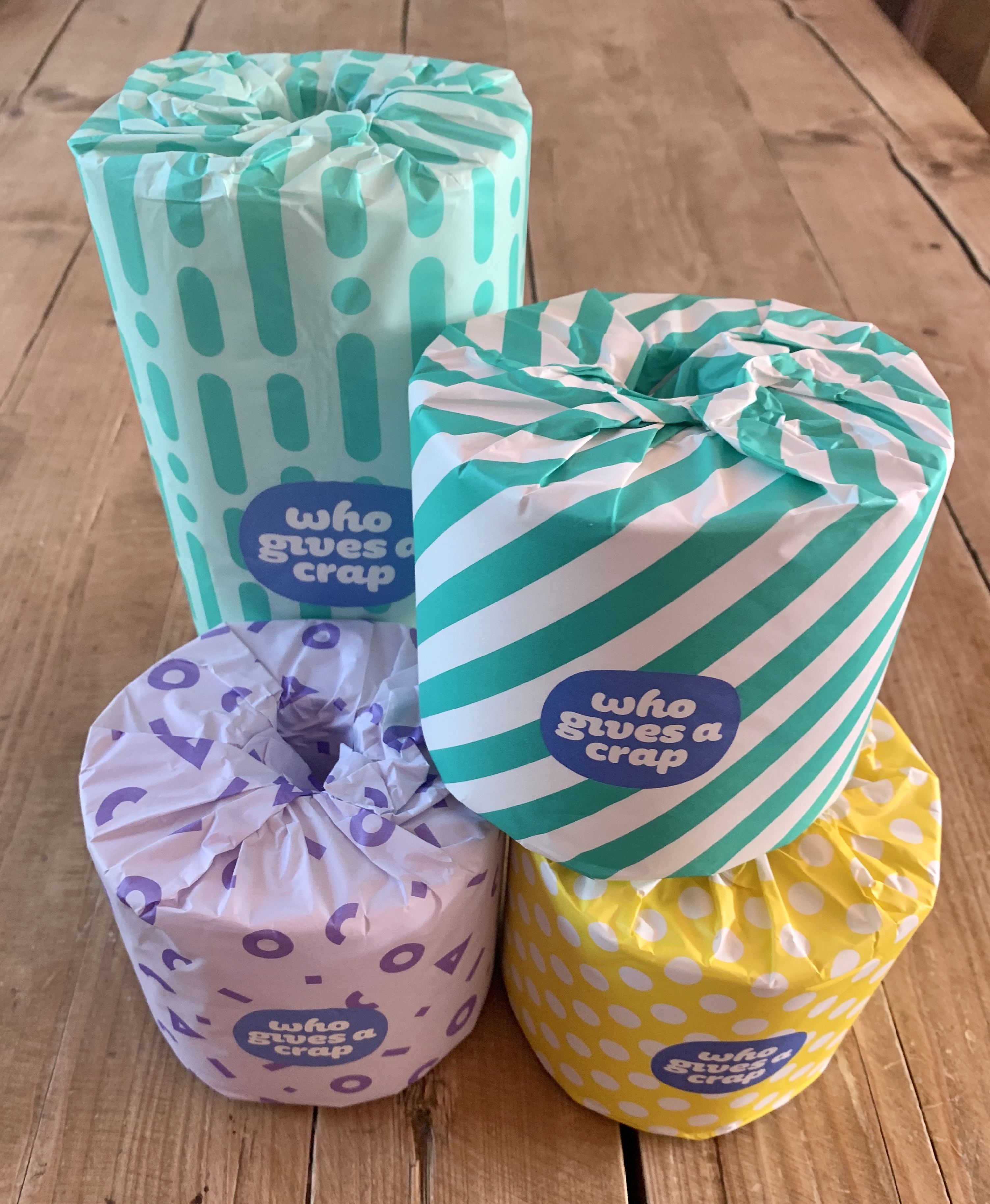 Recycled toilet and kitchen rolls from Who Gives a Crap which are used at Gwelmor holiday cottage in Widemouth Bay north Cornwall
