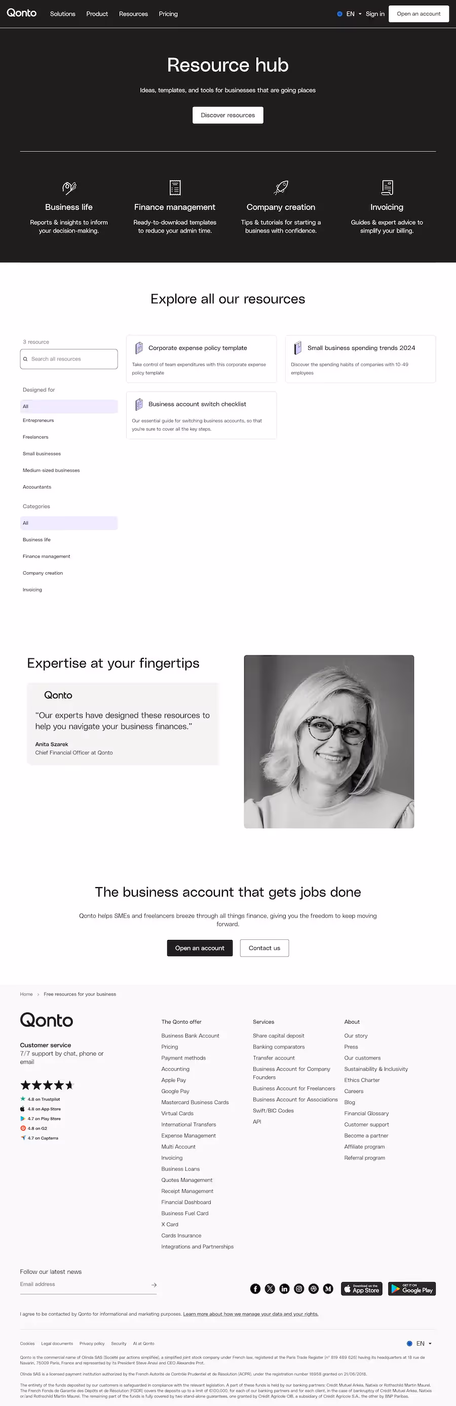 Qonto Resources Page