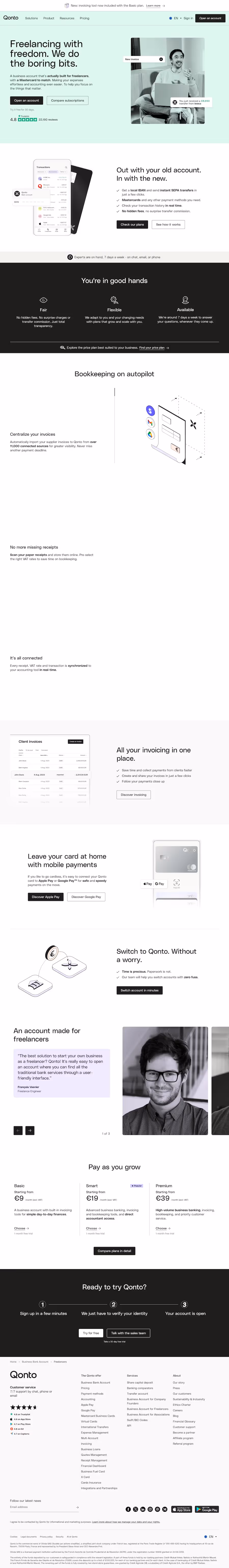 Qonto Solution Page