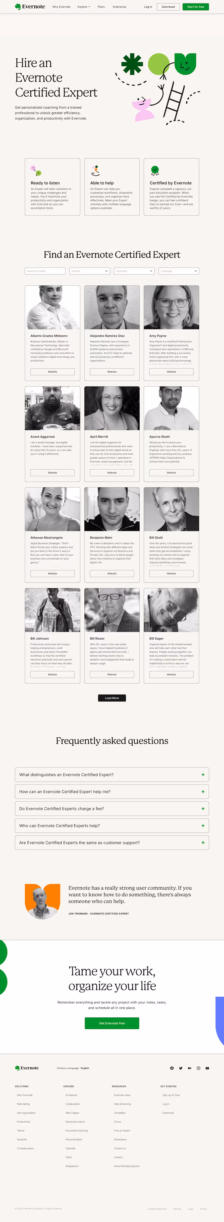 Evernote Partners Page