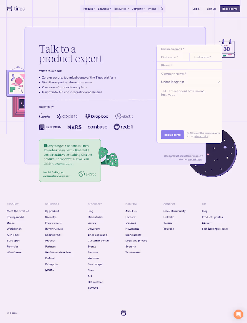 Tines Get Started Page