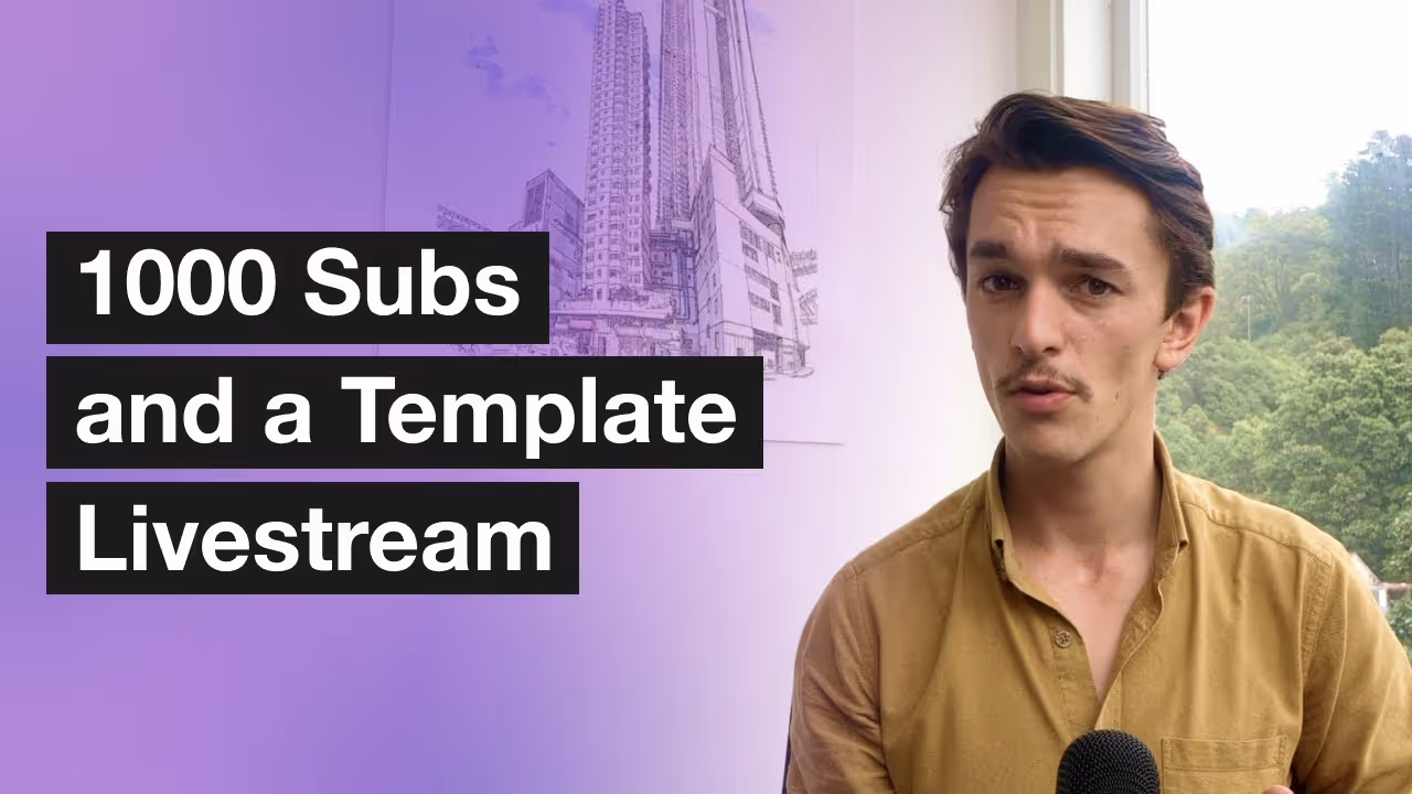 1000 Subs and a Template Livesteam