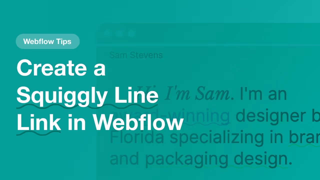 Create a Squiggly Line Link in Webflow