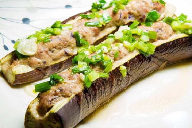 Cách làm cà tím nướng mỡ hành chay