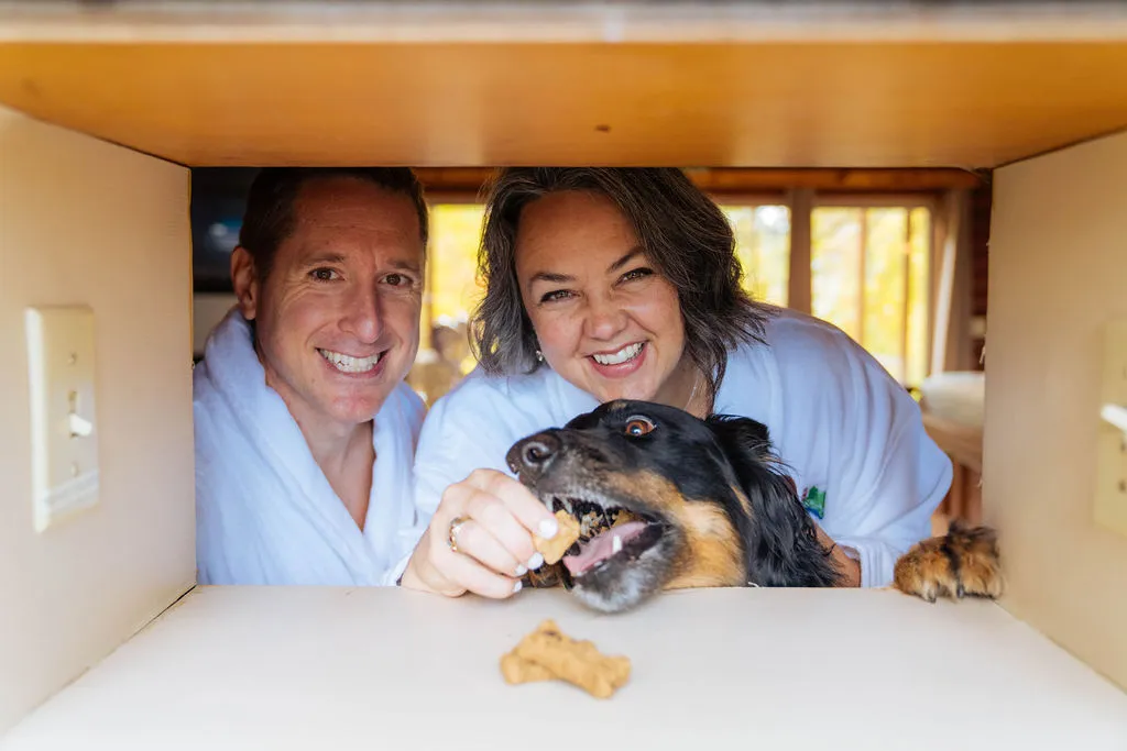 breakfast basket with fruit and muffins in butler box
