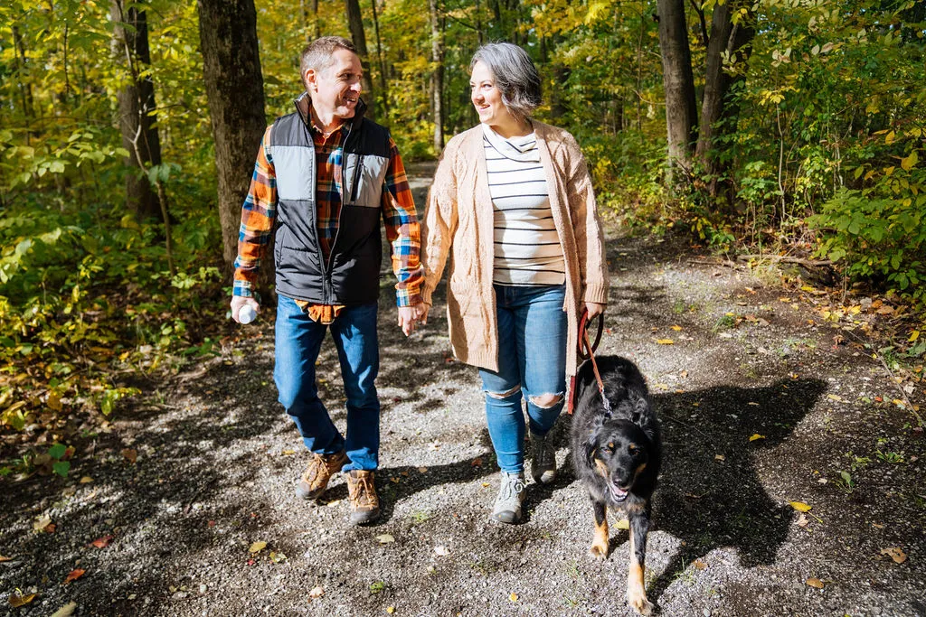 People walking outside romantic holding hand