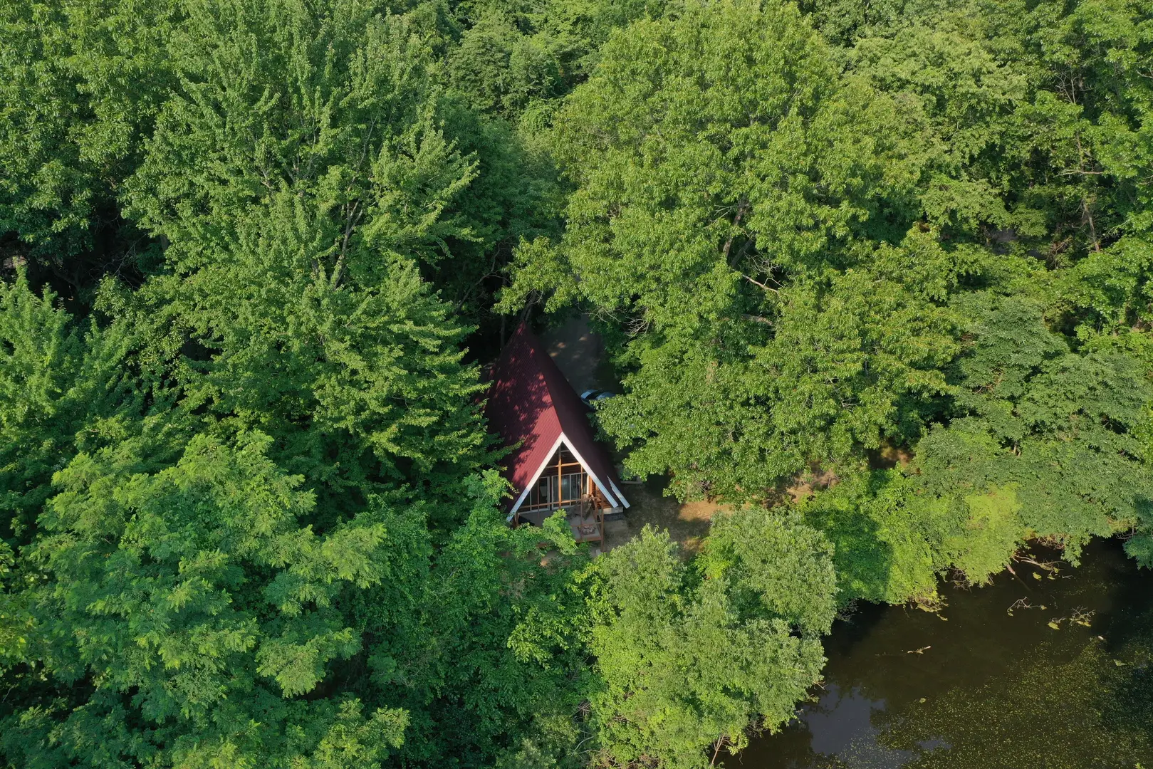 cabin six a-frame secluded channel view