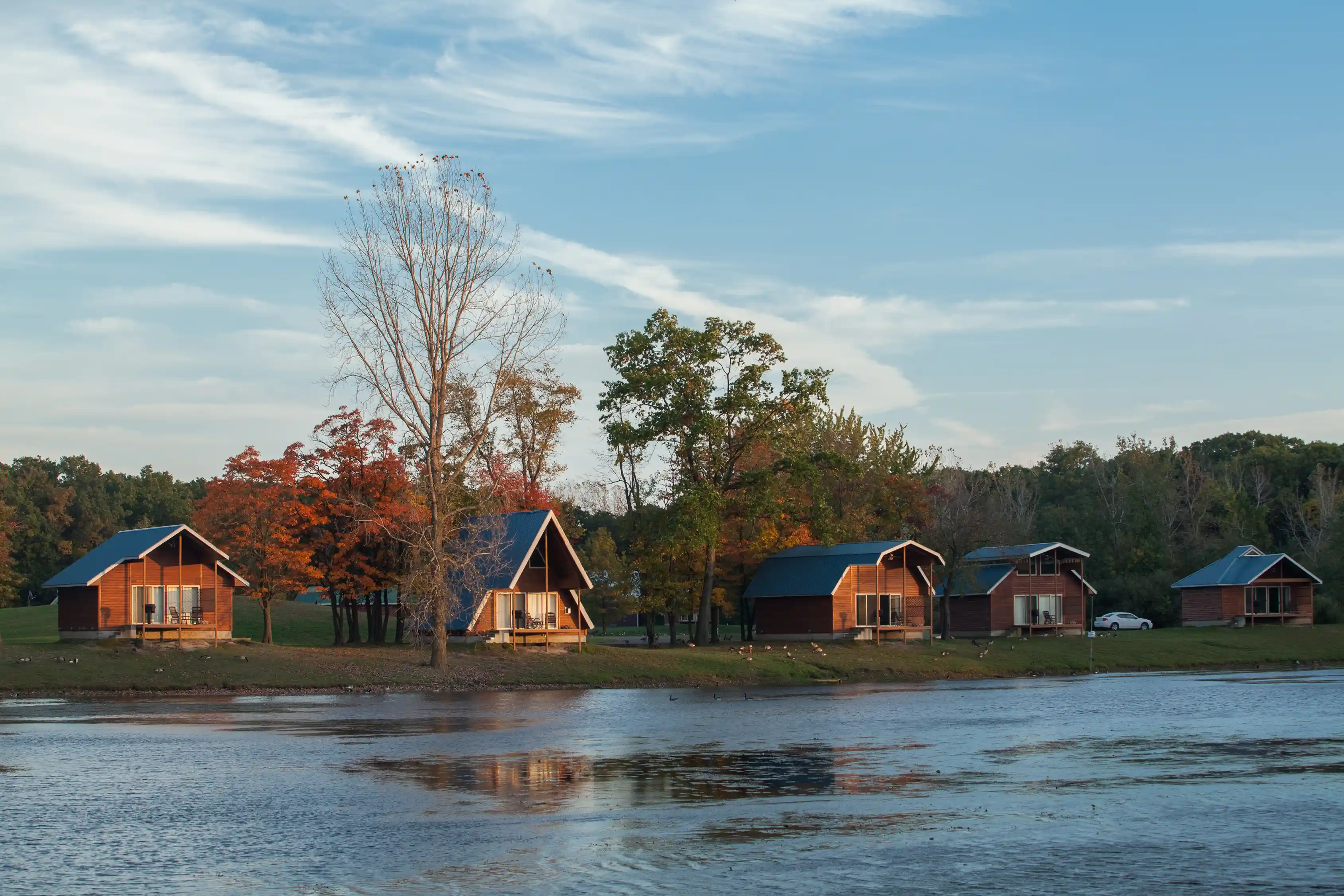 Peaceful beautiful views of Serenity springs lake front cabins