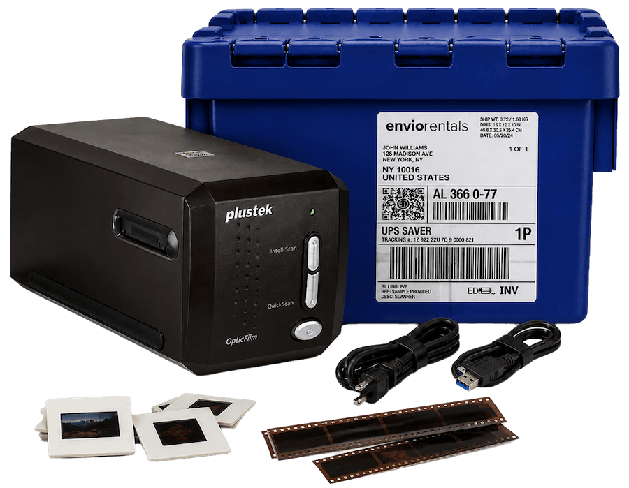 Plustek OpticFilm slide and negative scanner with 35 mm slides and film strips