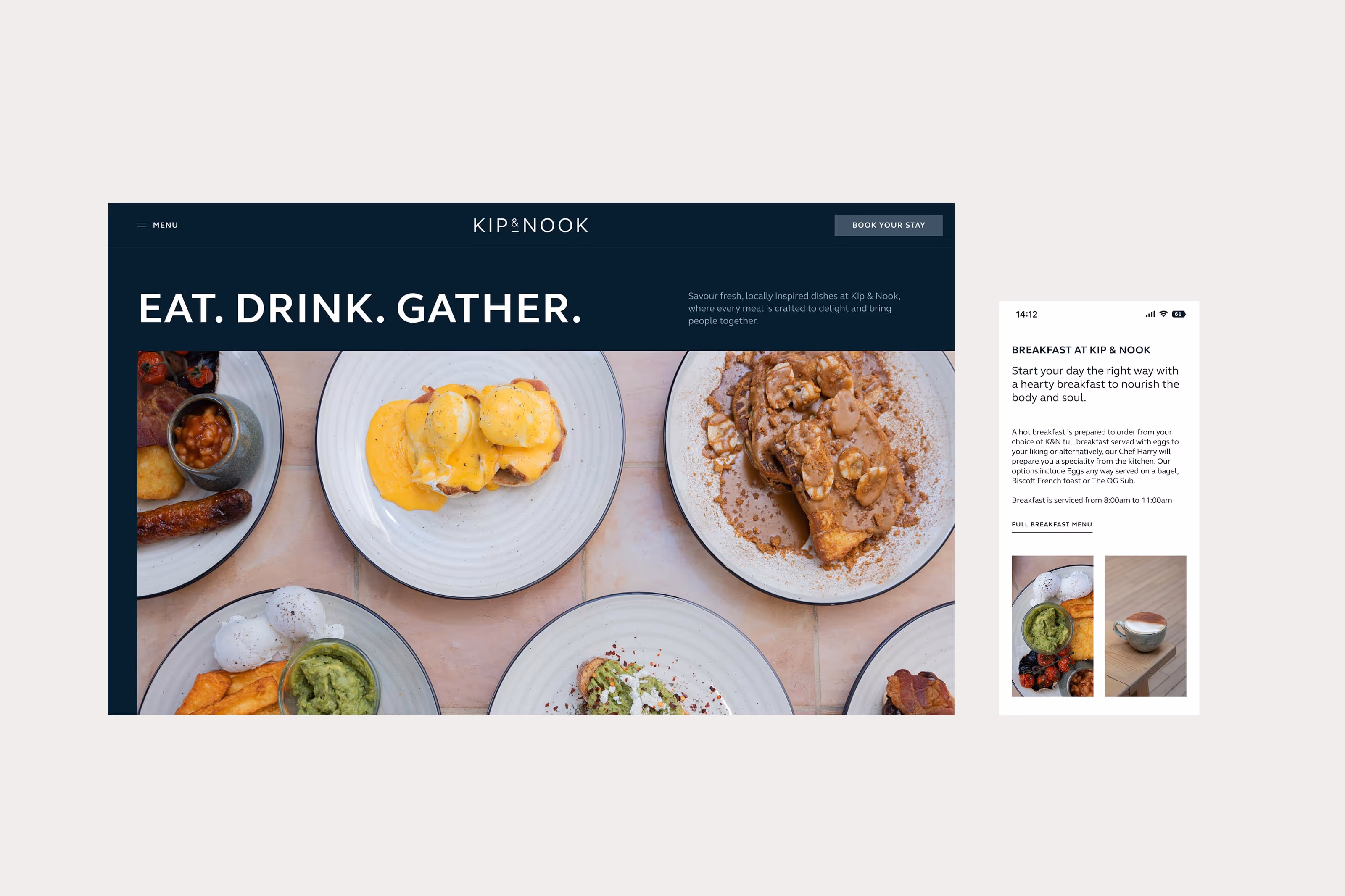 Kip & Nook dining page