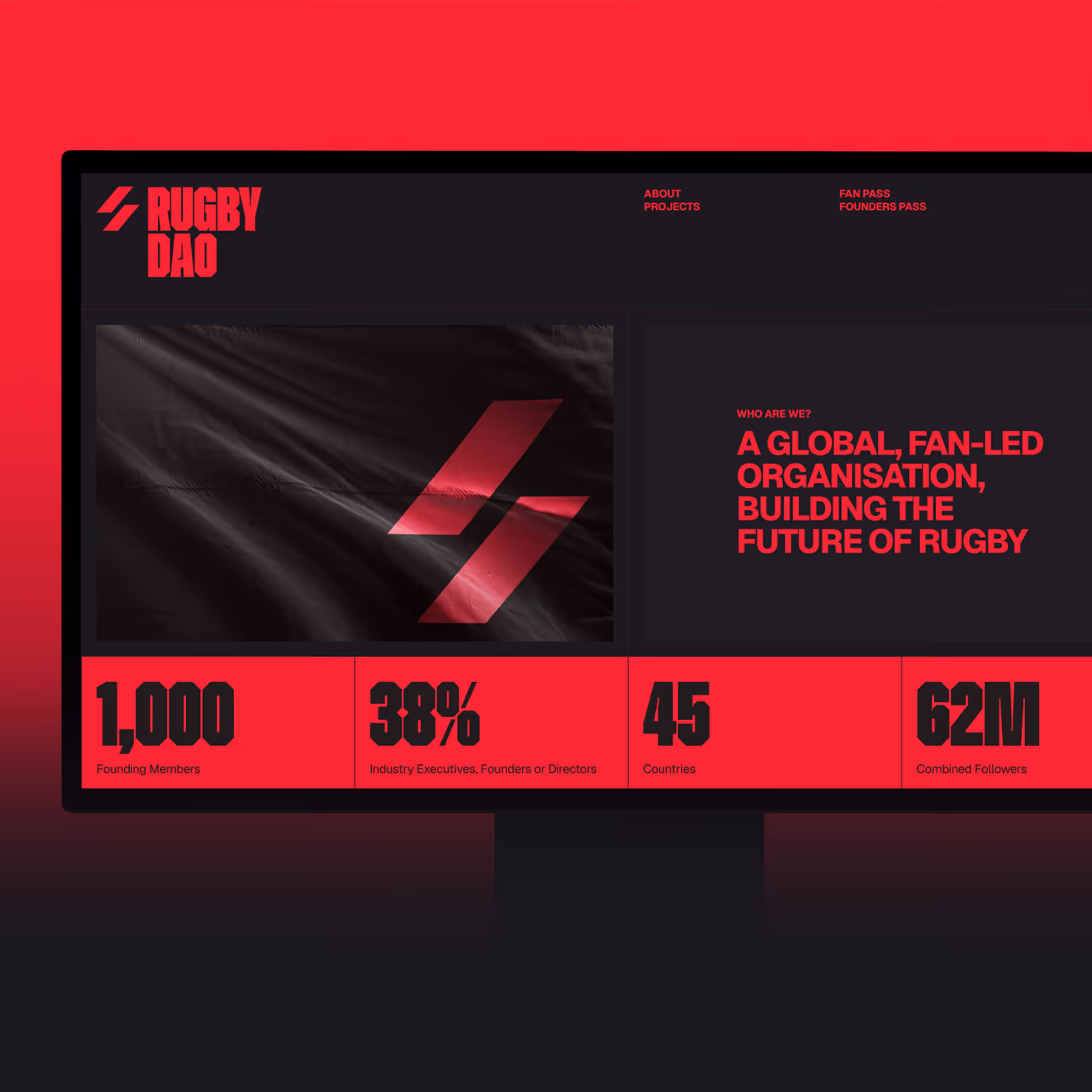 RugbyDAO homepage design