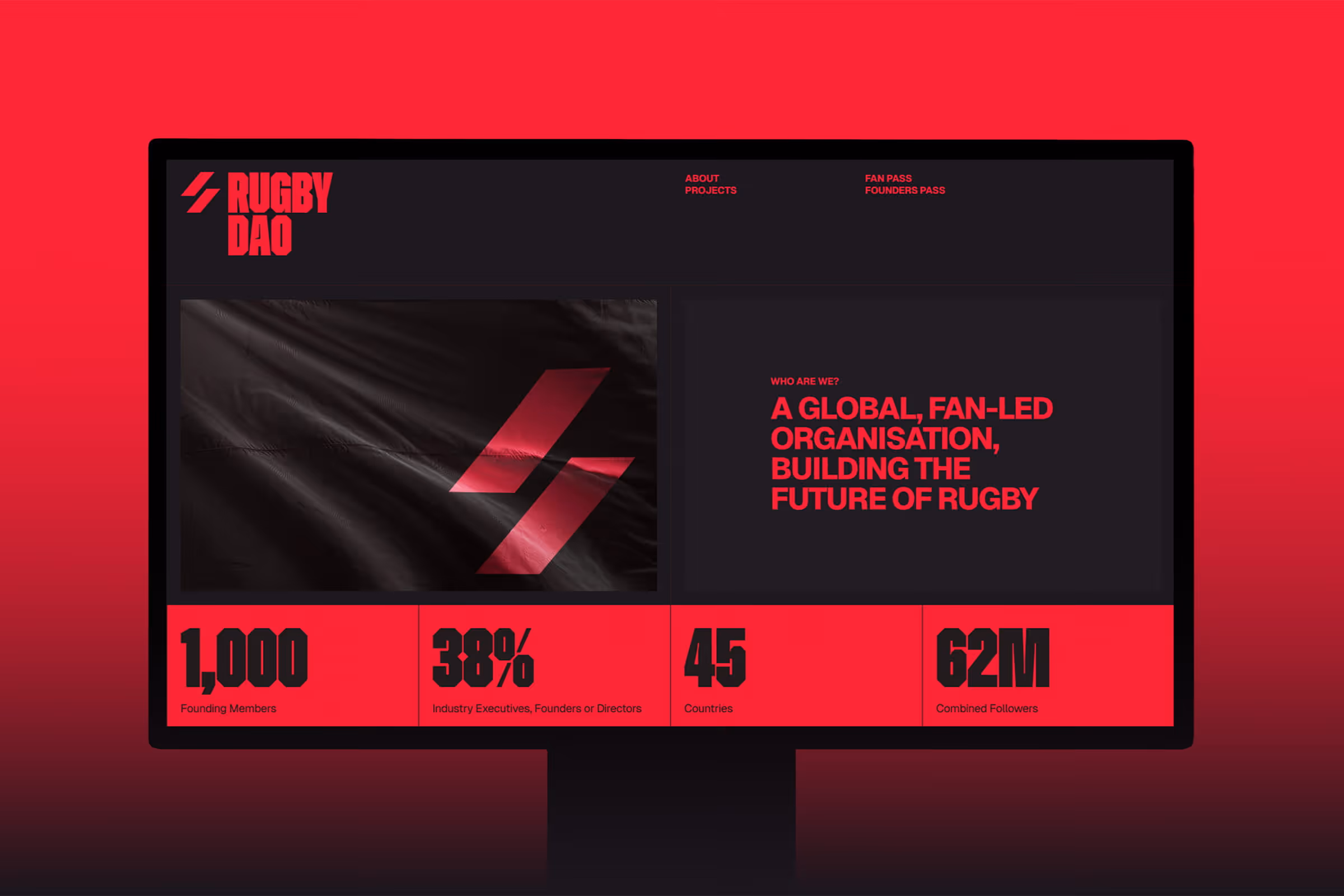 RugbyDAO homepage design