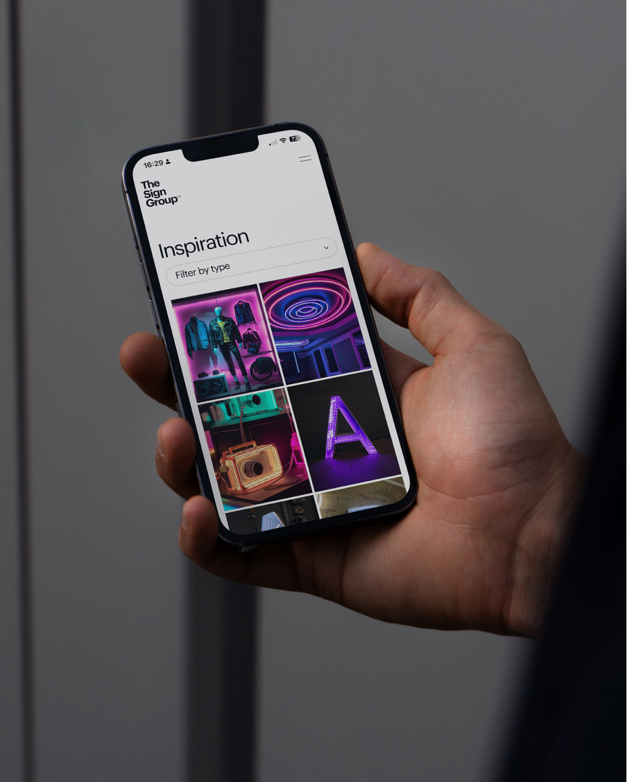 The Sign Group mobile website on webflow