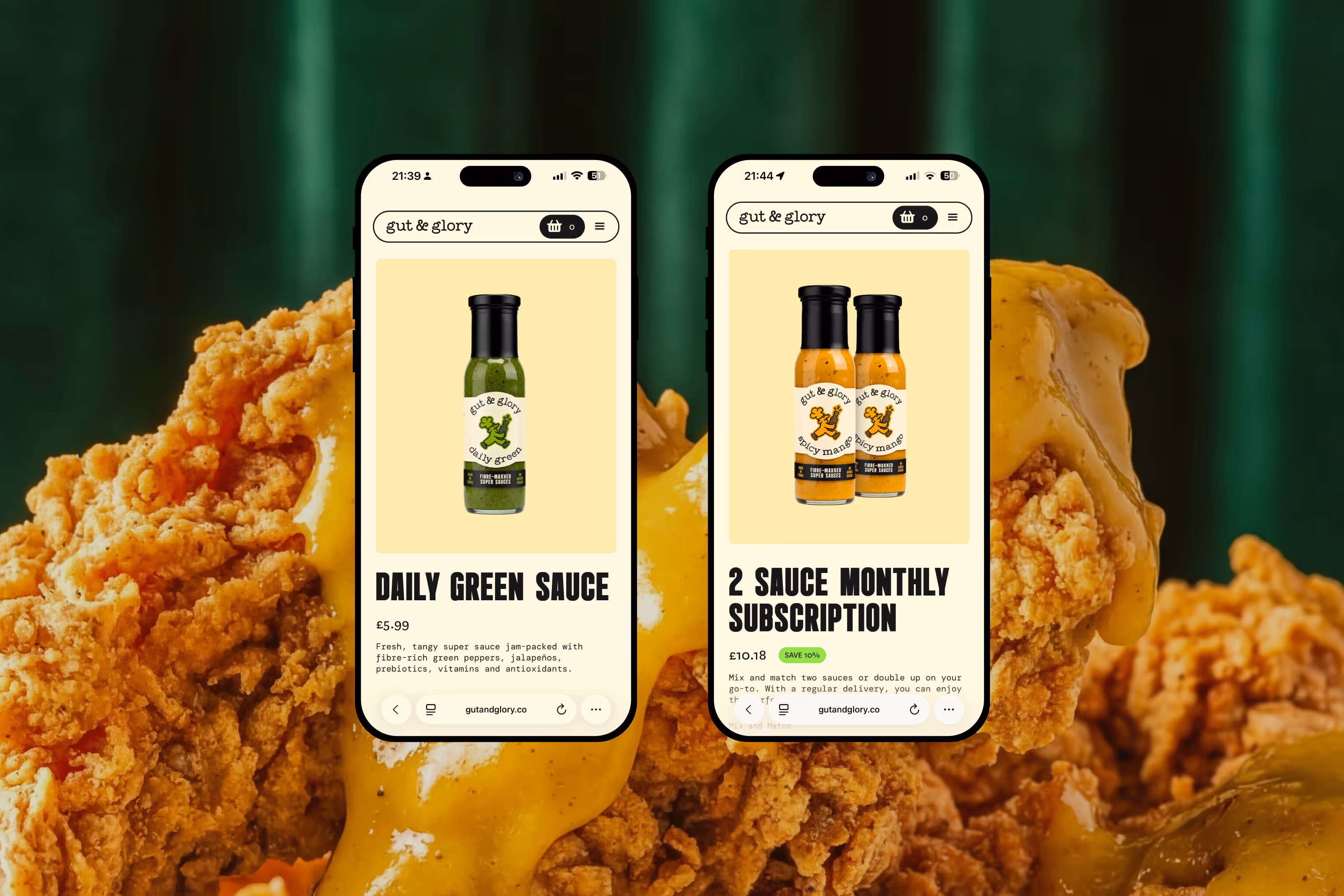 Gut & Glory PDP Mobile Design