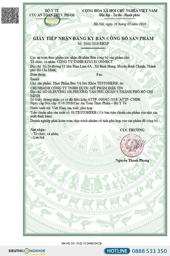 Testoherb [Chính Hãng] {790.000vnđ}- Khôi Phục Sinh Lực Cho Nam Giới