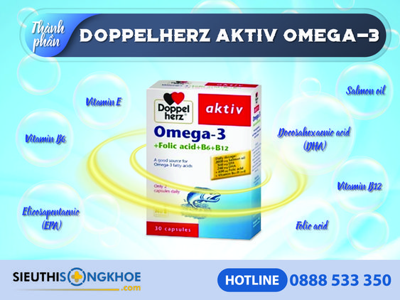 Doppelherz Aktiv Omega 3 [Chính Hãng]{245.000vnđ}- Giúp Khỏe Não Bộ