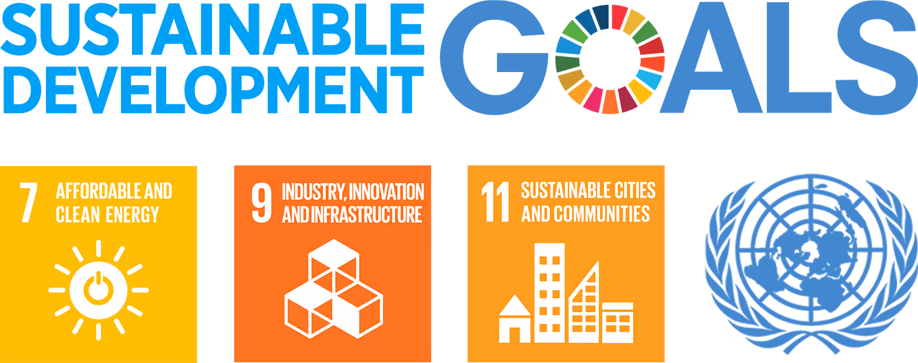 Sustainable Development Goals logos 7, 9, 11