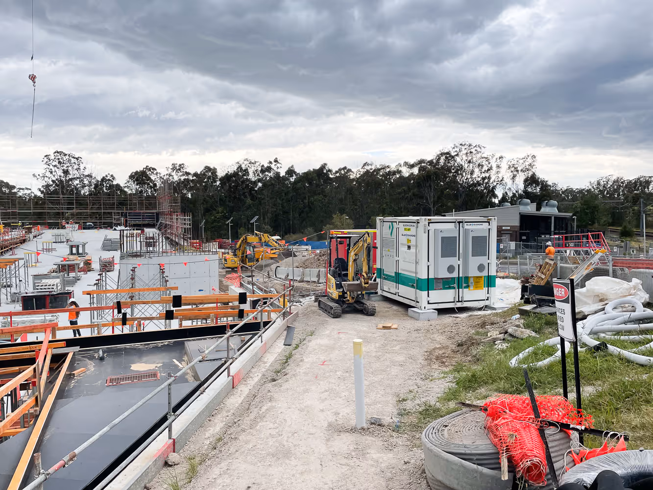 Ampd Energy Enertainer ESS unit on a construction site
