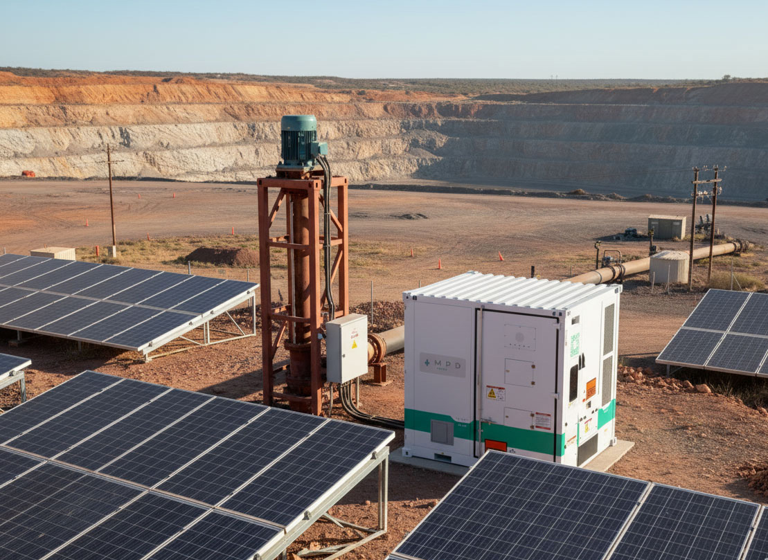Ampd 400 powering mining with Solar panels