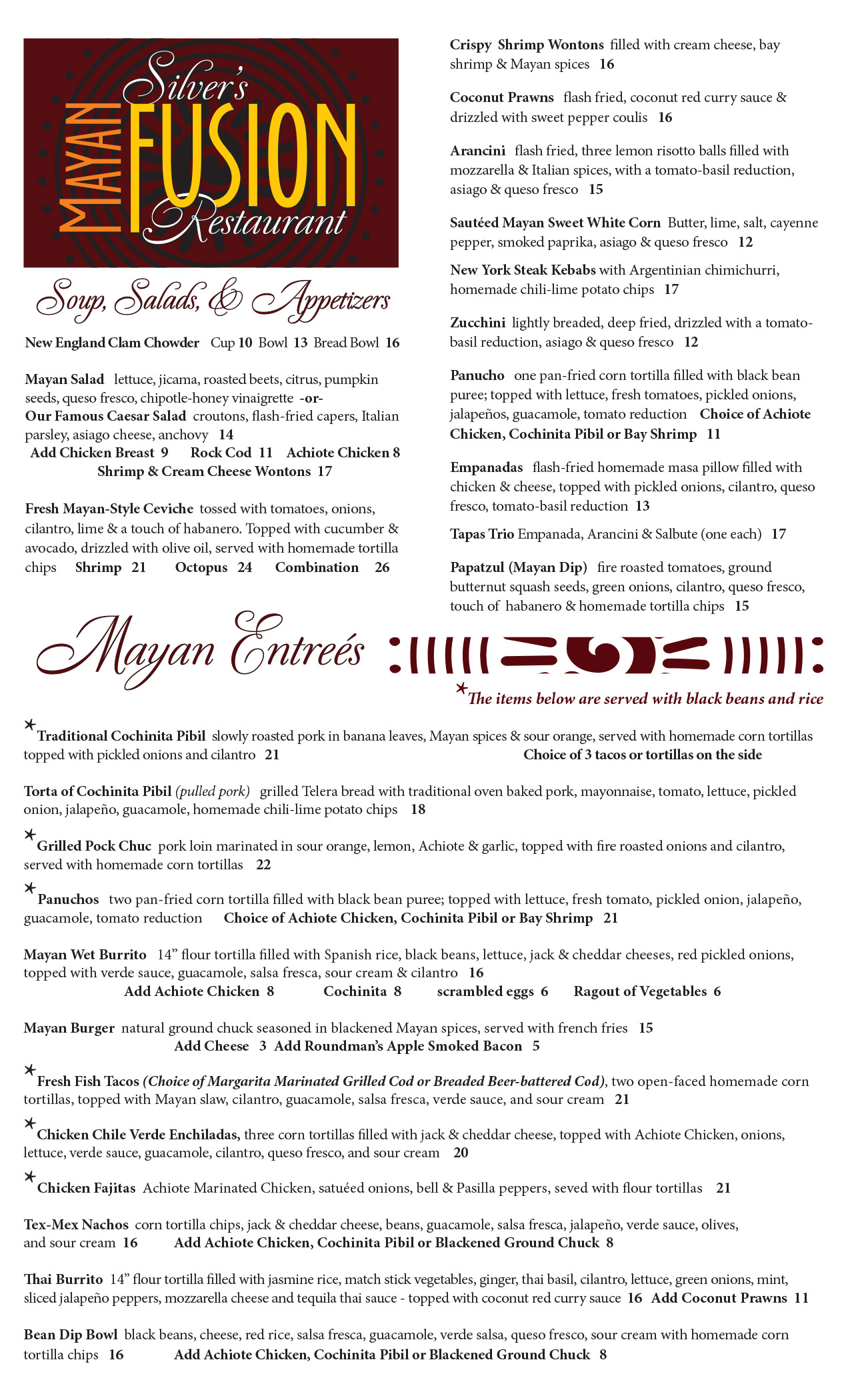 Lunch Menu Page 1