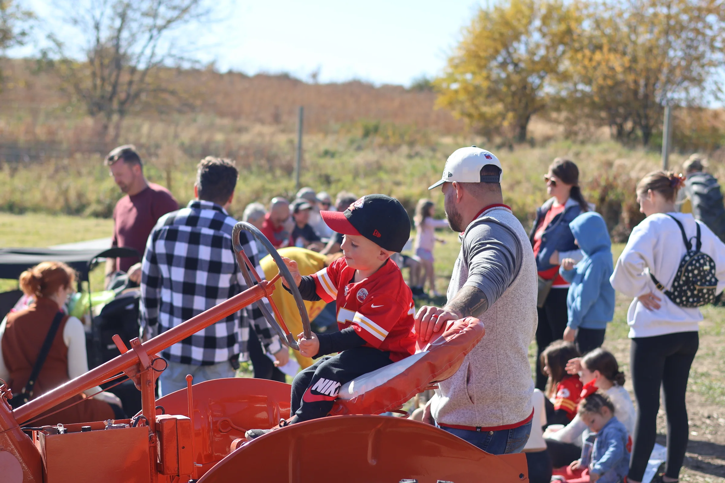 Vintage tractor at Wilson's Orchard farmyard