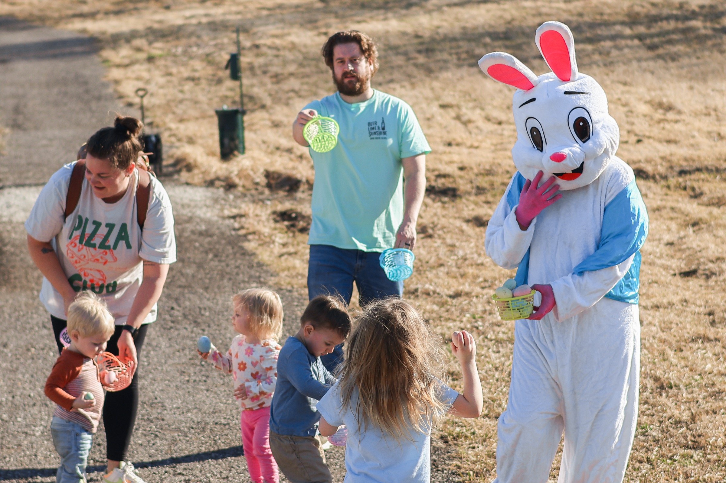 Easter egg hunt excitement on the farm