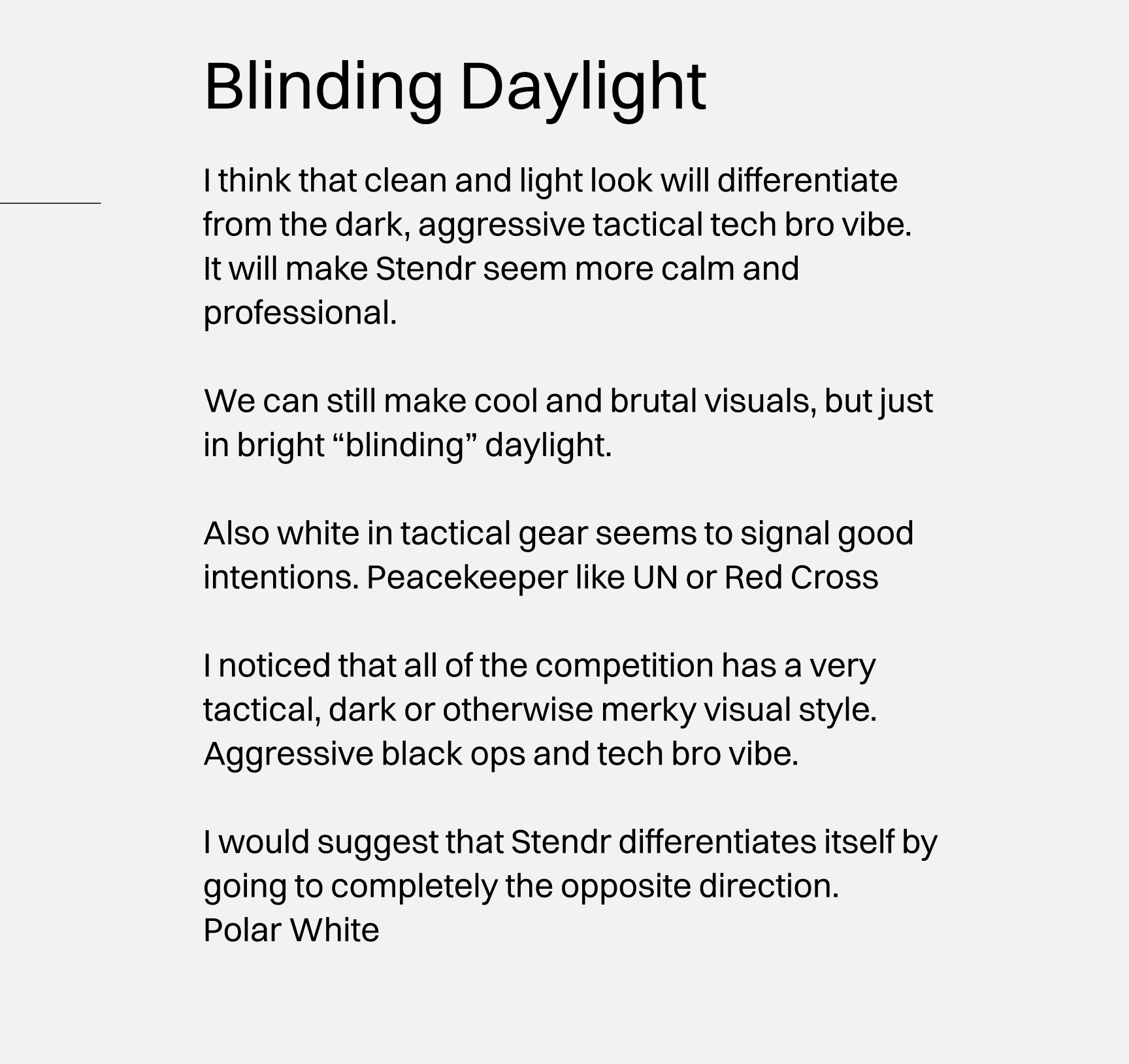 Vision document before initial interview