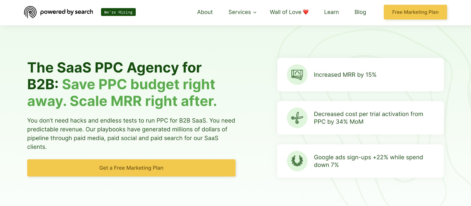 Powered By Search PPC page