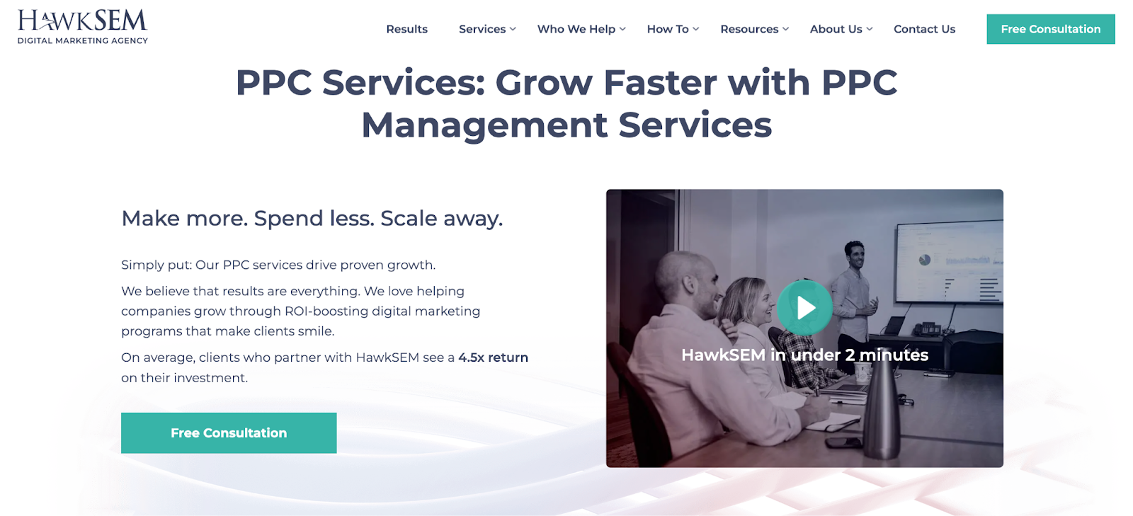 HawkSEM PPC services page