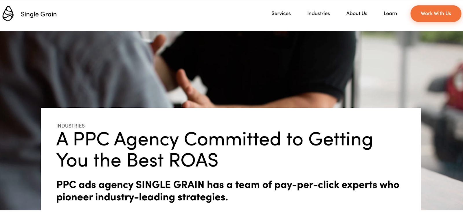 Single Grain PPC agency page