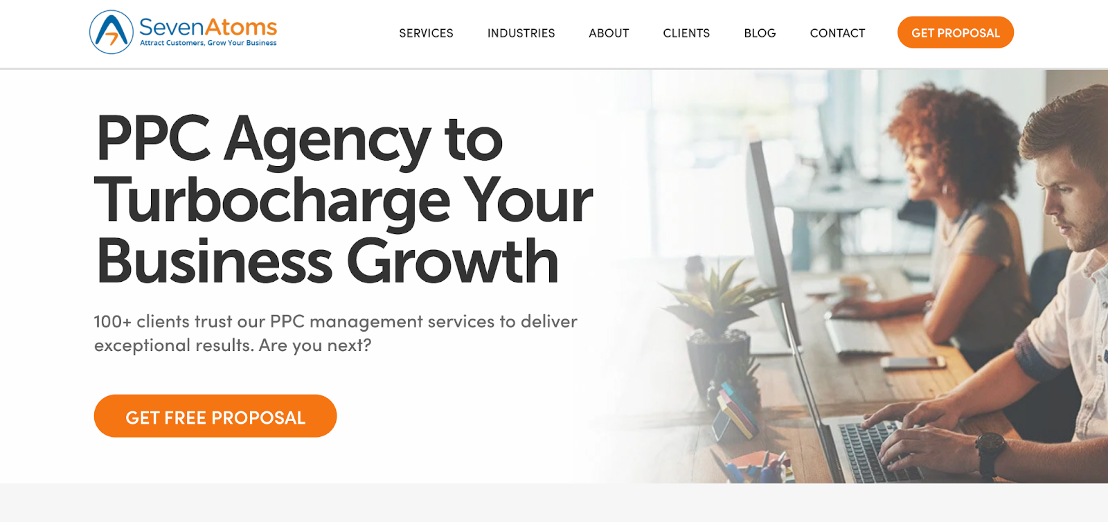 SevenAtoms PPC agency page