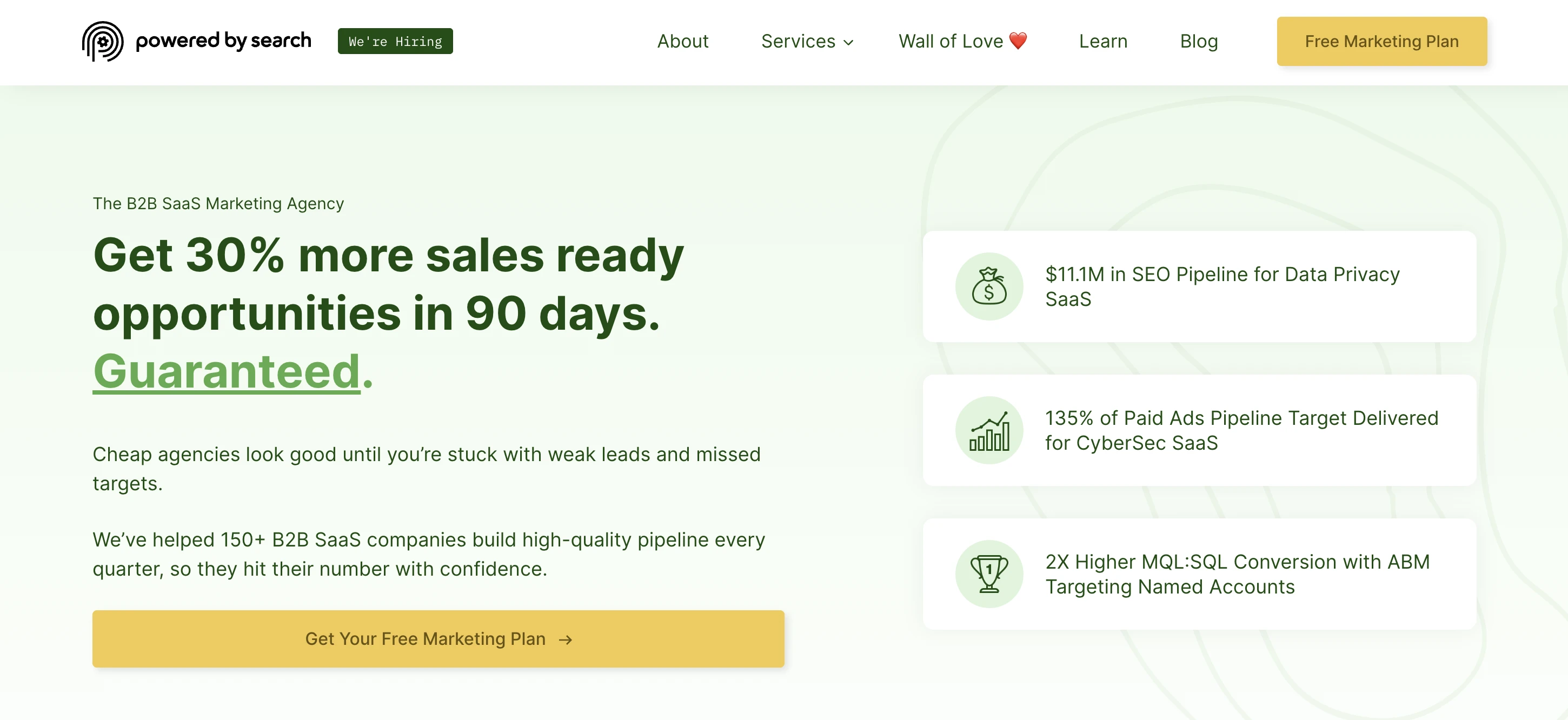 Screenshot of Powered By Search homepage