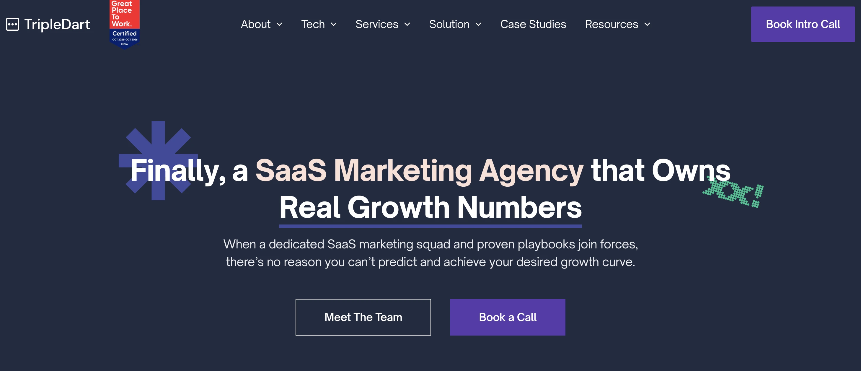 Screenshot of TripleDart platform