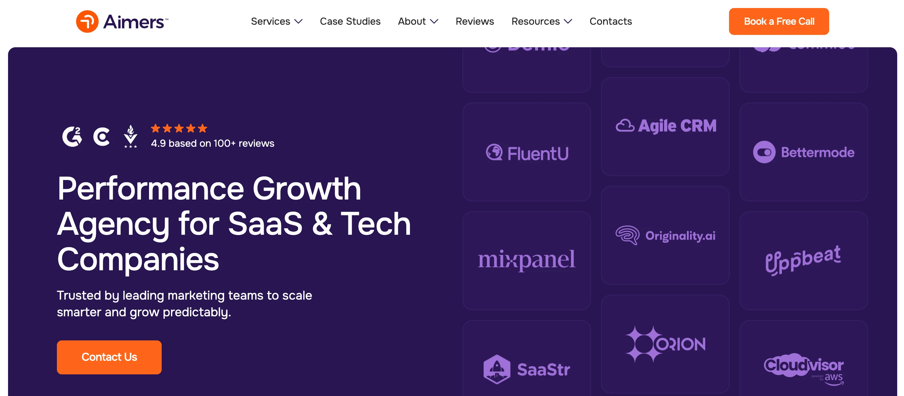 Screenshot of Aimers platform
