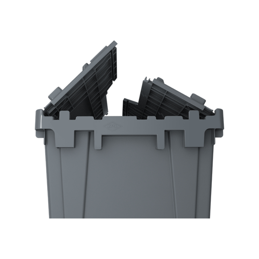IPL Flapnest 2115-12 ergonomic handle detail, easy one-hand opening attached lid