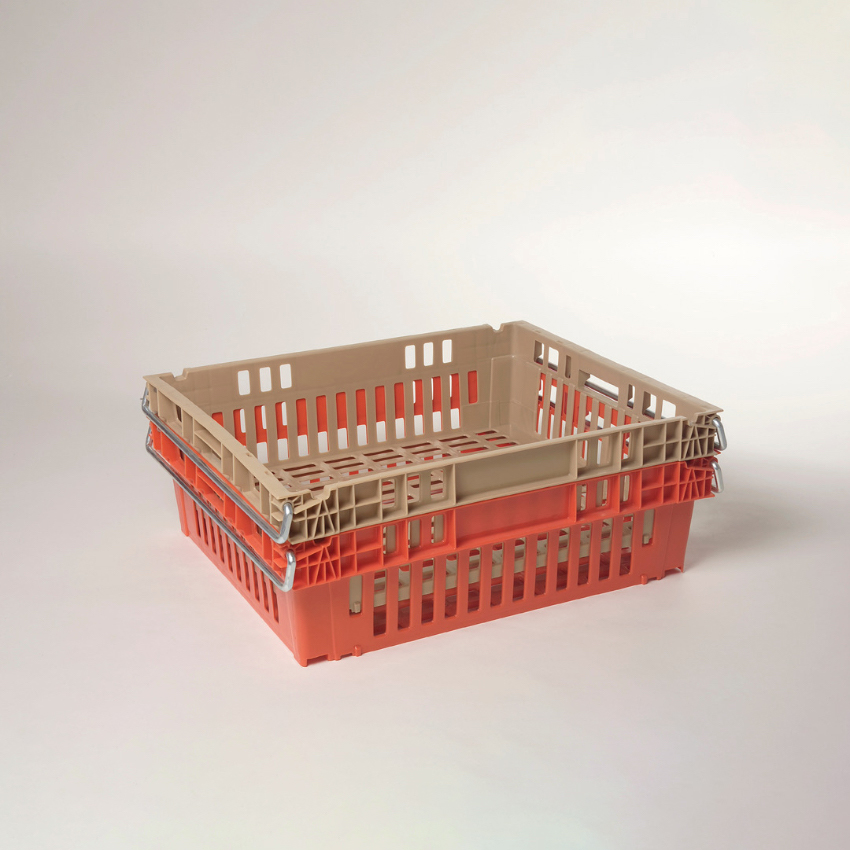 Chill-Pac 2427 containers nested empty showing compact stack ratio for storage