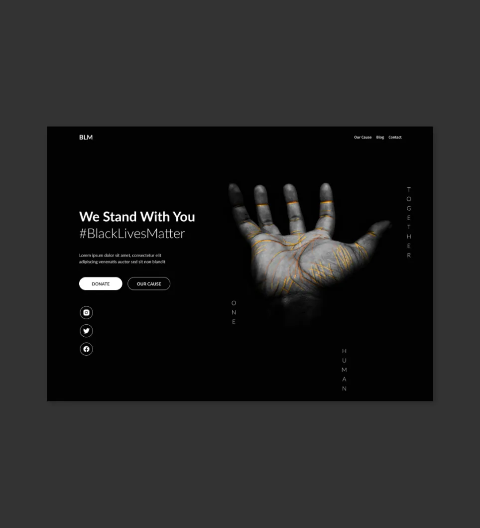 Website design for Black Lives Matter Fundraiser